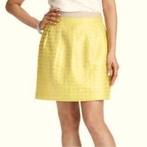 Loft Gold & Yellow Metallic Polka Dot Mini Pleated Skirt 2